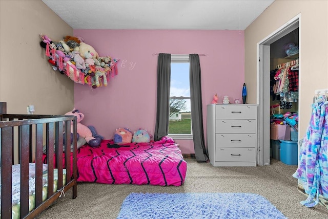 bedroom featuring carpet flooring