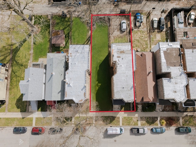5631 S Throop St, Chicago, IL 60636 - aerial overview of property's location featuring property boundaries highlighted