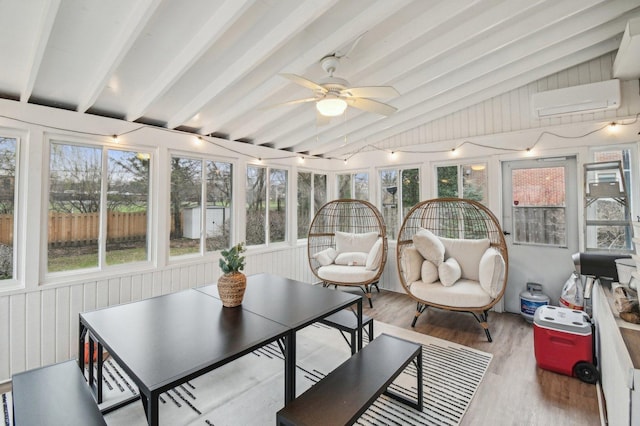 635 Ambleside Dr, Deerfield, IL 60015 - sunroom with an AC wall unit and ceiling fan