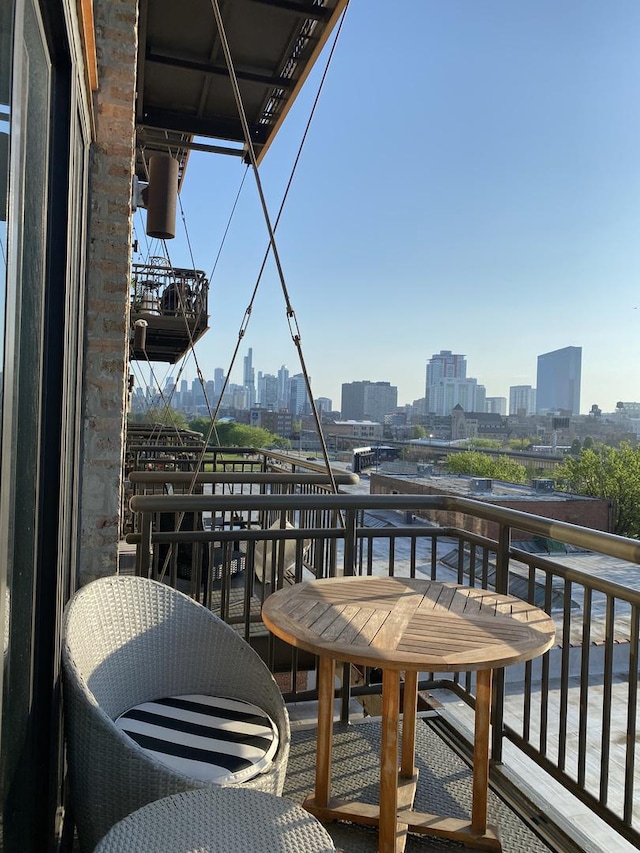 balcony featuring a view of skyline