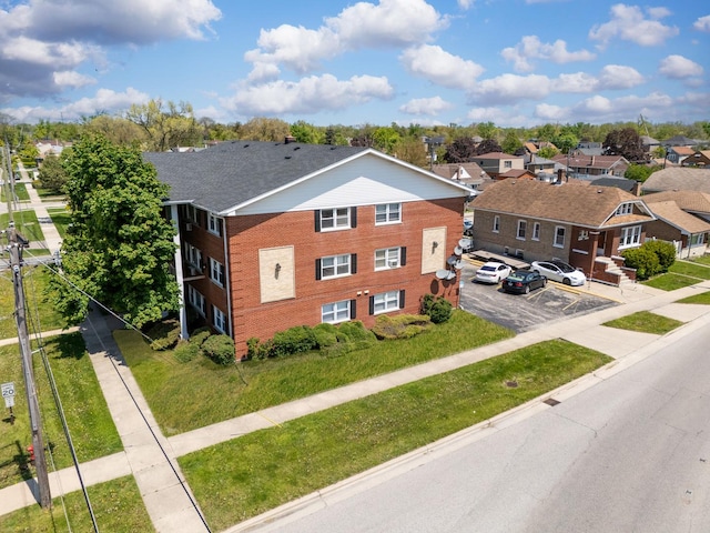 aerial view of residential area
