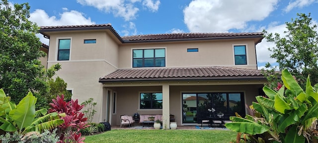 12060 Lake Trail Ln, Parkland, FL 33076 - rear view of property with stucco siding and a tile roof