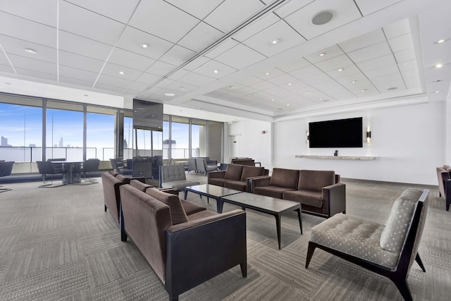 building lobby featuring expansive windows