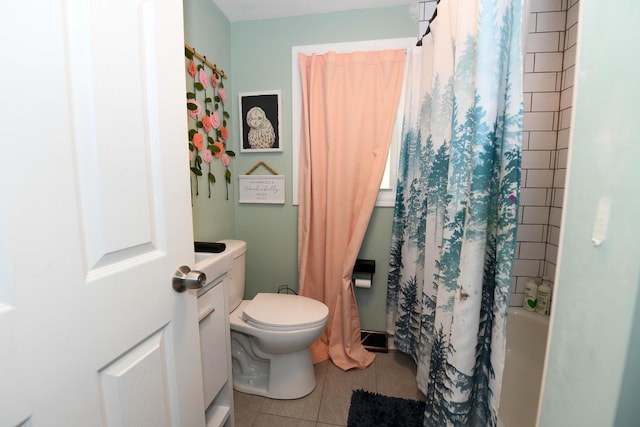 41066 N 3rd St, Antioch, IL 60002 - bathroom with tile patterned flooring, toilet, and shower / bath combination with curtain