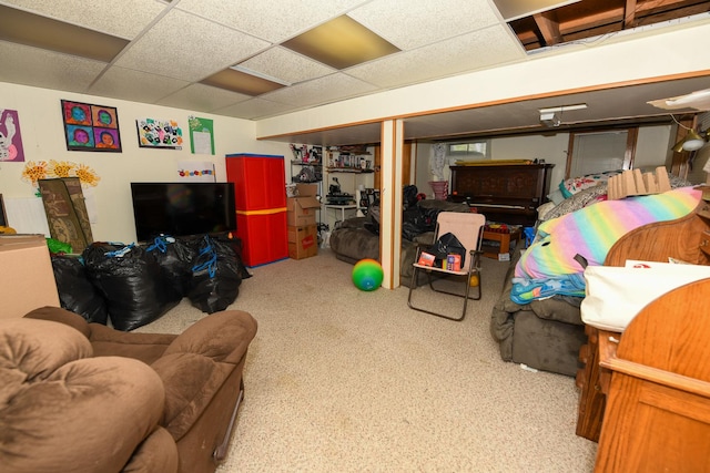 41066 N 3rd St, Antioch, IL 60002 - finished basement featuring a paneled ceiling and carpet floors