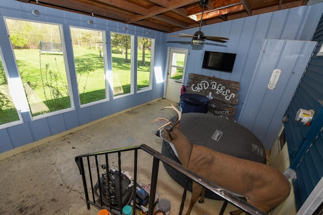 41066 N 3rd St, Antioch, IL 60002 - sunroom with a ceiling fan