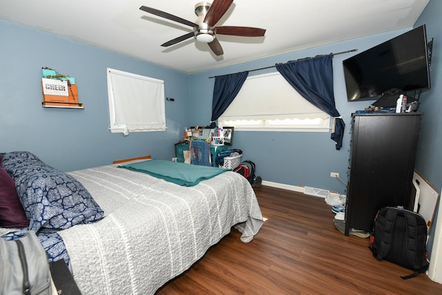 41066 N 3rd St, Antioch, IL 60002 - bedroom featuring wood finished floors, a ceiling fan, and baseboards
