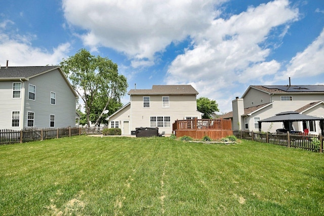 2209 Beaumont Ct, Aurora, IL 60502 - back of house with a gazebo and a wooden deck