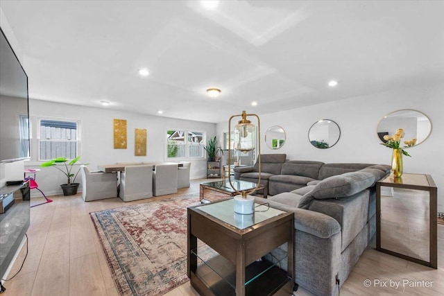9 N Walnut Ct, Streamwood, IL 60107 - living room with healthy amount of natural light, light wood-style floors, and recessed lighting