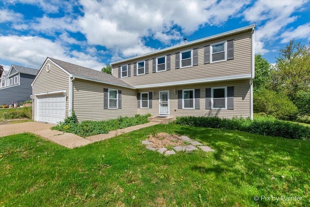 9 N Walnut Ct, Streamwood, IL 60107 - colonial-style house with a front yard, an attached garage, and driveway