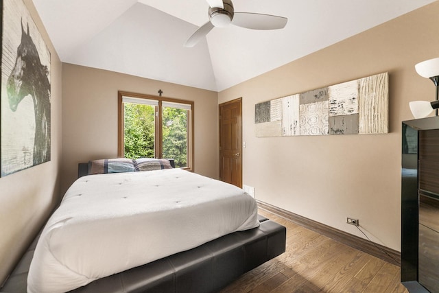 3113 Turnberry Rd, Saint Charles, IL 60174 - bedroom featuring wood finished floors, lofted ceiling, and ceiling fan
