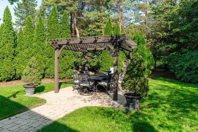3113 Turnberry Rd, Saint Charles, IL 60174 - view of grassy yard with a pergola and a patio area