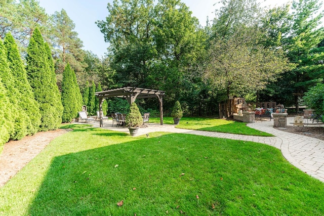 3113 Turnberry Rd, Saint Charles, IL 60174 - view of green lawn with a patio and a pergola