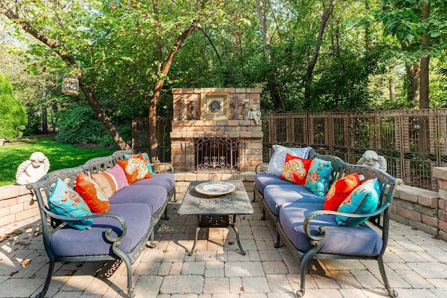 3113 Turnberry Rd, Saint Charles, IL 60174 - view of patio / terrace featuring an outdoor living space with a fireplace