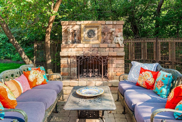 3113 Turnberry Rd, Saint Charles, IL 60174 - view of patio with an outdoor living space with a fireplace