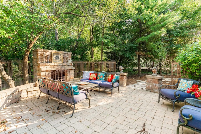3113 Turnberry Rd, Saint Charles, IL 60174 - view of patio / terrace featuring an outdoor living space with a fireplace
