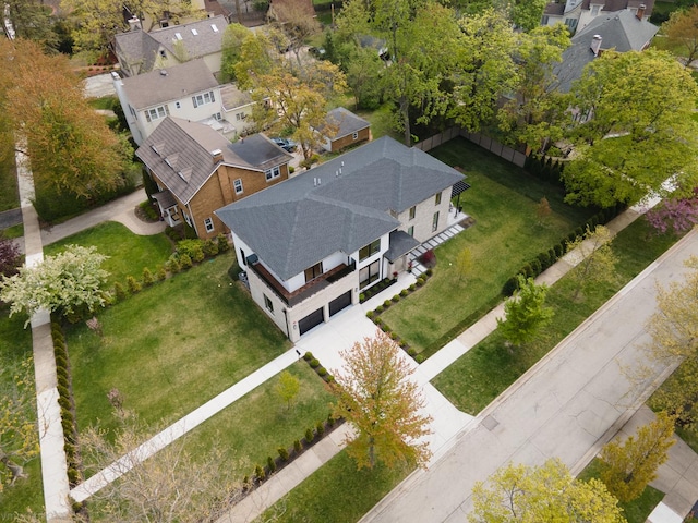 aerial perspective of suburban area