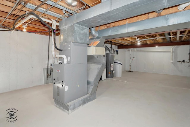2639 E Shady Grove Ct, Crete, IL 60417 - unfinished below grade area with gas water heater and heating unit
