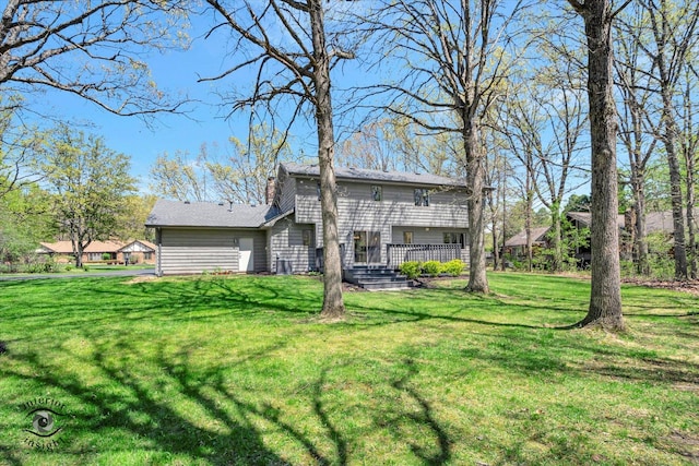 2639 E Shady Grove Ct, Crete, IL 60417 - back of house featuring a yard and a wooden deck