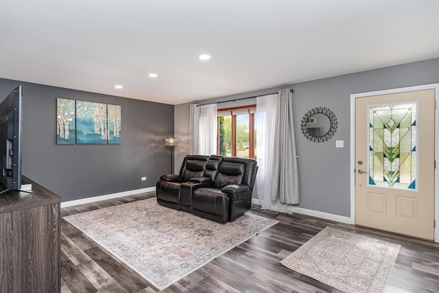 1339 Addleman St, Joliet, IL 60431 - living room with recessed lighting, baseboards, and wood finished floors
