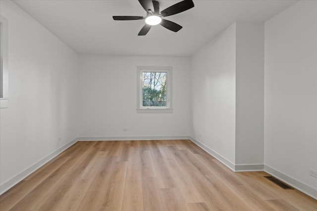 1416 3rd St, Winthrop Harbor, IL 60096 - spare room with light wood-style flooring, ceiling fan, and baseboards