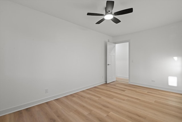 1416 3rd St, Winthrop Harbor, IL 60096 - spare room with light wood-style flooring, baseboards, and a ceiling fan