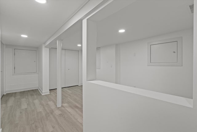 1416 3rd St, Winthrop Harbor, IL 60096 - finished basement featuring recessed lighting, wood finished floors, and baseboards