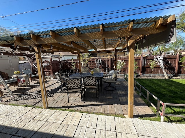 7700 Le Claire Ave, Skokie, IL 60077 - view of patio / terrace featuring a pergola and outdoor dining area
