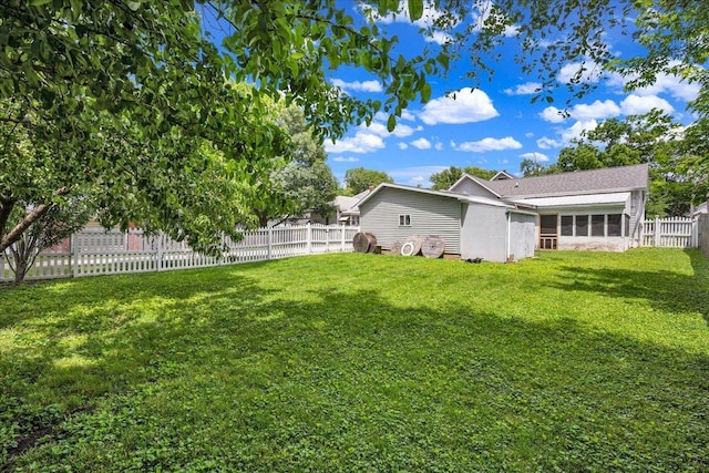 1216 N Oak St, Bloomington, IL 61701 - fenced backyard featuring a sunroom