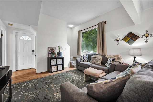 1216 N Oak St, Bloomington, IL 61701 - living area featuring wood finished floors and baseboards