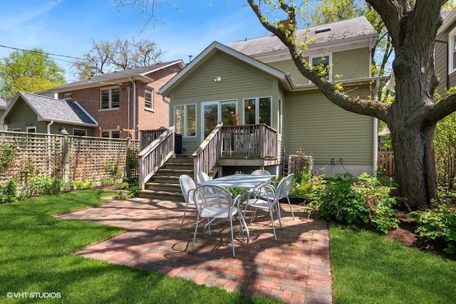 2206 Forestview Rd, Evanston, IL 60201 - back of house featuring a patio area, a wooden deck, and stairway