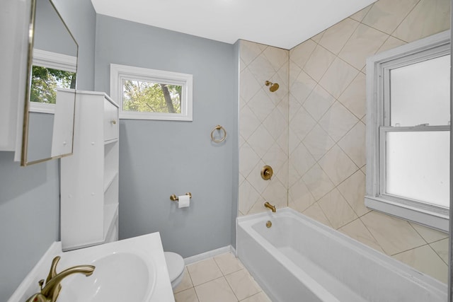 1513 Euclid Ave, Chicago Heights, IL 60411 - full bathroom featuring a sink, shower / tub combination, toilet, and baseboards
