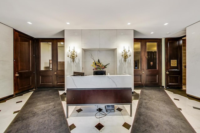reception area featuring recessed lighting