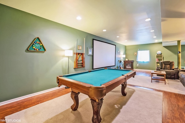 7181 Dada Dr, Gurnee, IL 60031 - game room with wood finished floors, recessed lighting, billiards table, and baseboards