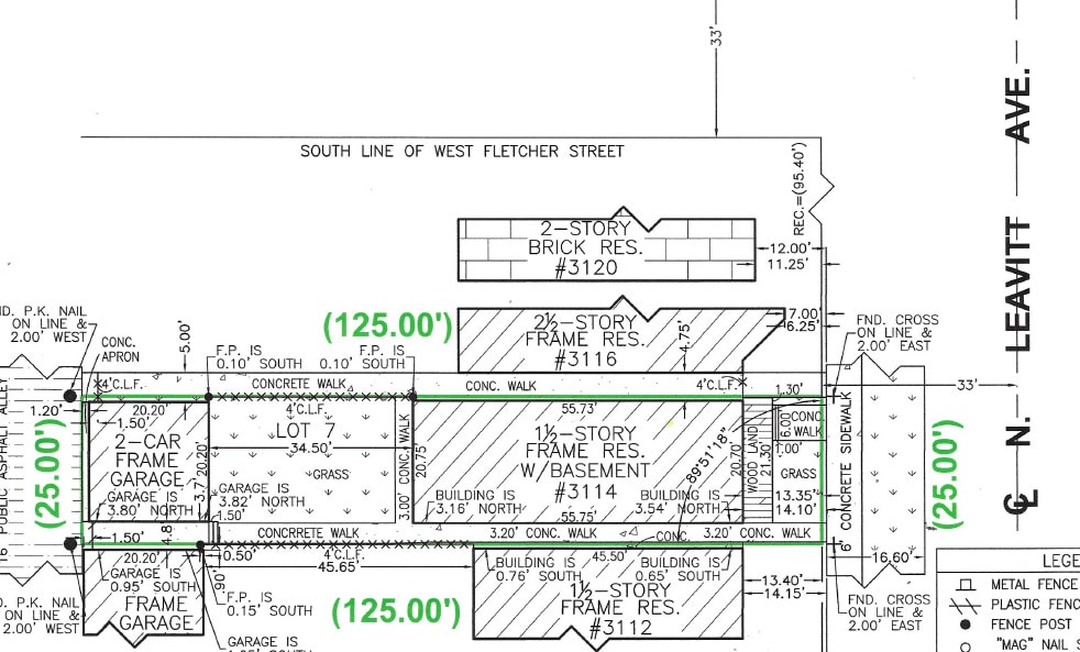 3114 N Leavitt St, Chicago, IL 60618 - map / location featuring property parcel outlined
