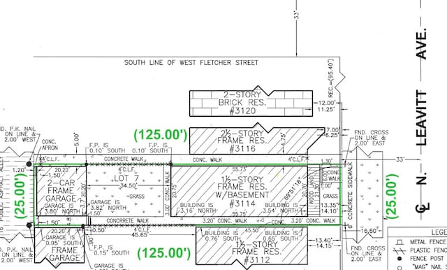 3114 N Leavitt St, Chicago, IL 60618 - map / location featuring property parcel outlined