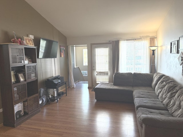1646 Mcclure Rd Unit 1646, Aurora, IL 60505 - living room with vaulted ceiling and wood finished floors