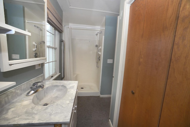 122 W Allen St, Ottawa, IL 61350 - full bath with a stall shower, vanity, and baseboards