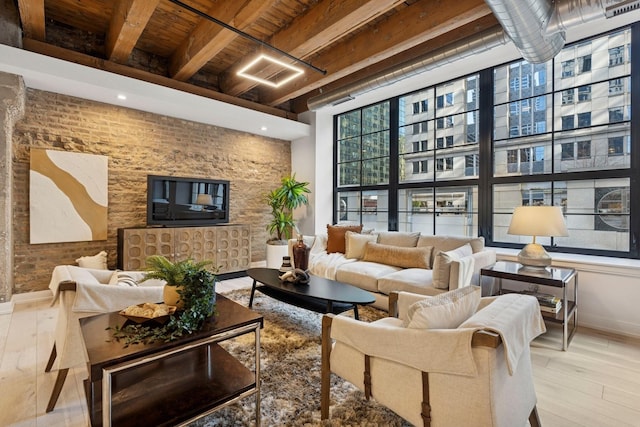 223 W Lake St Unit 3N, Chicago, IL 60606 - building lobby featuring beam ceiling and wooden ceiling
