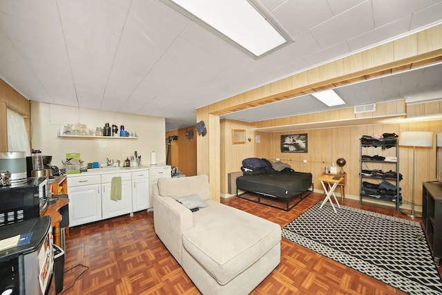 3132 Oak Park Ave, Berwyn, IL 60402 - living area with wooden walls