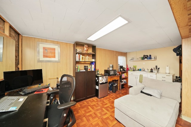3132 Oak Park Ave, Berwyn, IL 60402 - office with wood walls and a sink