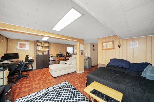 3132 Oak Park Ave, Berwyn, IL 60402 - bedroom featuring wood walls and a desk