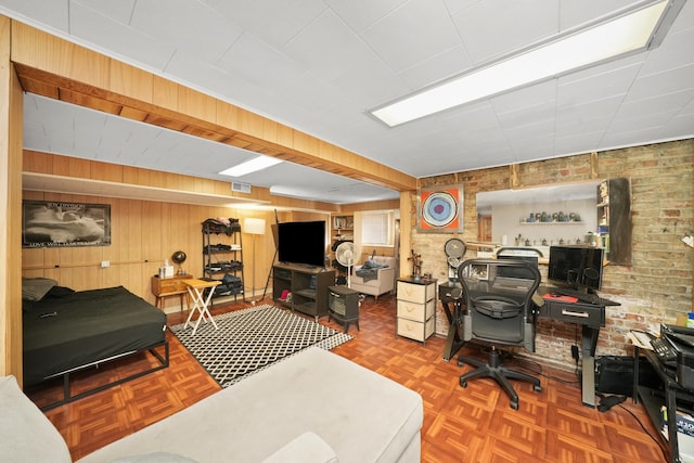 3132 Oak Park Ave, Berwyn, IL 60402 - office space featuring wood walls and brick wall