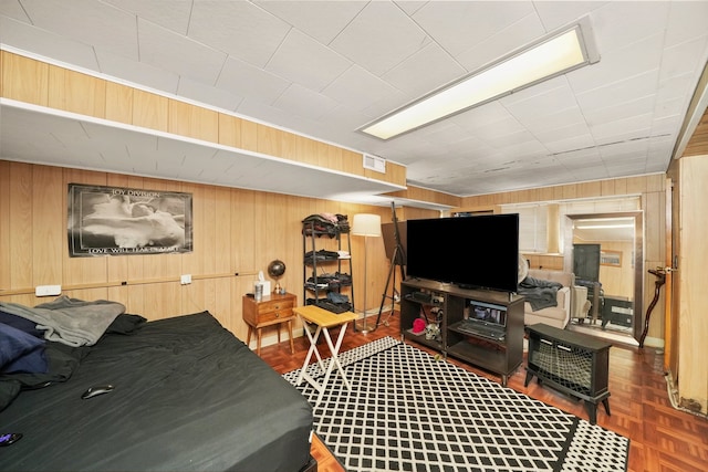 3132 Oak Park Ave, Berwyn, IL 60402 - living room featuring wood walls