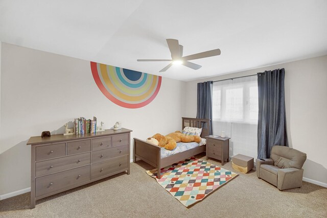 407 Meadow Ave, Frankfort, IL 60423 - bedroom with carpet floors, a ceiling fan, and baseboards