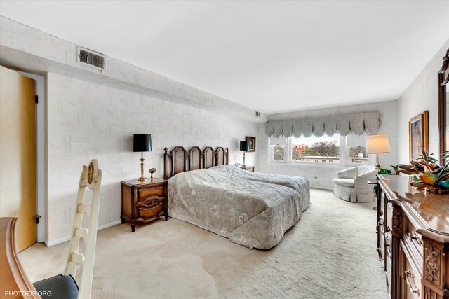 1535 Forest Ave Unit 504, River Forest, IL 60305 - bedroom featuring carpet flooring, baseboards, and wallpapered walls