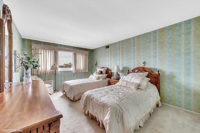 1535 Forest Ave Unit 504, River Forest, IL 60305 - bedroom featuring wallpapered walls, carpet, and baseboards