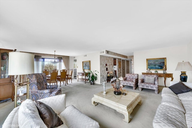 1535 Forest Ave Unit 504, River Forest, IL 60305 - living area with light carpet and a chandelier