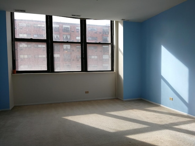 carpeted empty room with baseboards