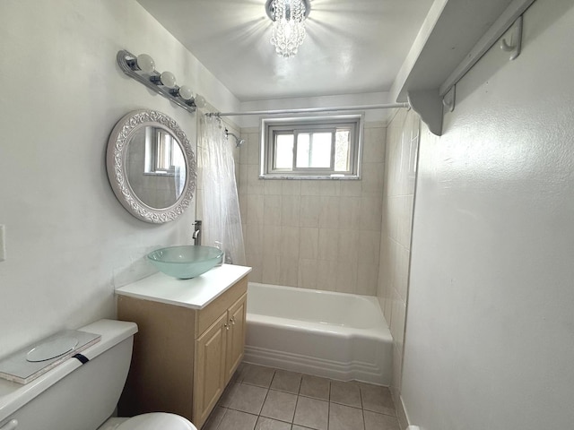 2014 W 111th St Unit 2N, Chicago, IL 60643 - bathroom with toilet, tile patterned flooring, shower / bathtub combination with curtain, and vanity